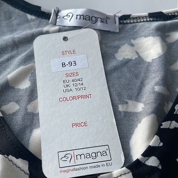 NEW (Magna Fashion) Womens Asymmetrical Irregular Dots Tunic Top SIZE 10/12 - Picture 7 of 8